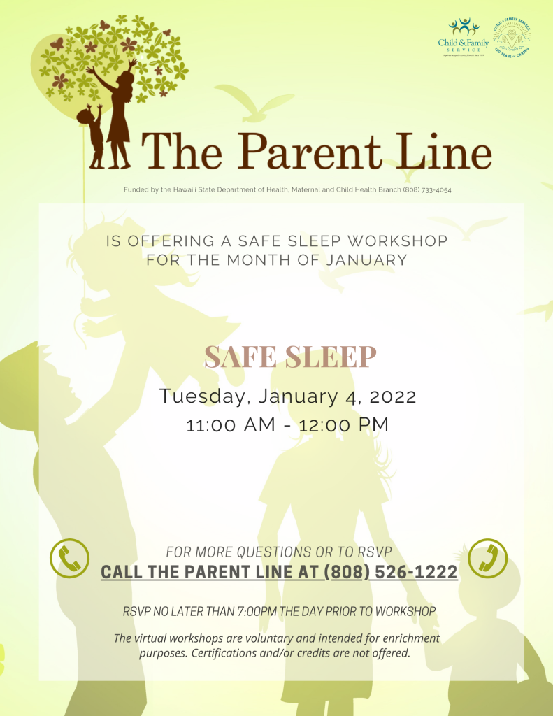 Parent Line Virtual Workshops Flyer